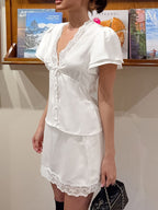 Lace Trimmed Top and Skirt Two-Piece Set 2ec1024a-ae13-4249-a4f0-f2021ce76913-Max