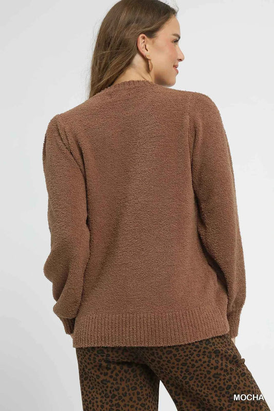 Textured Long Sleeve Sweater with Ribbed Trim 2ec10d48-9a0e-4b28-9a3d-caddc72df441-Max-Origin