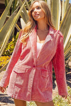 BiBi Ribbed Button Up Long Sleeve Blazer 2ec27b60-2f56-4f1e-99f5-126ccf320b6e-Max