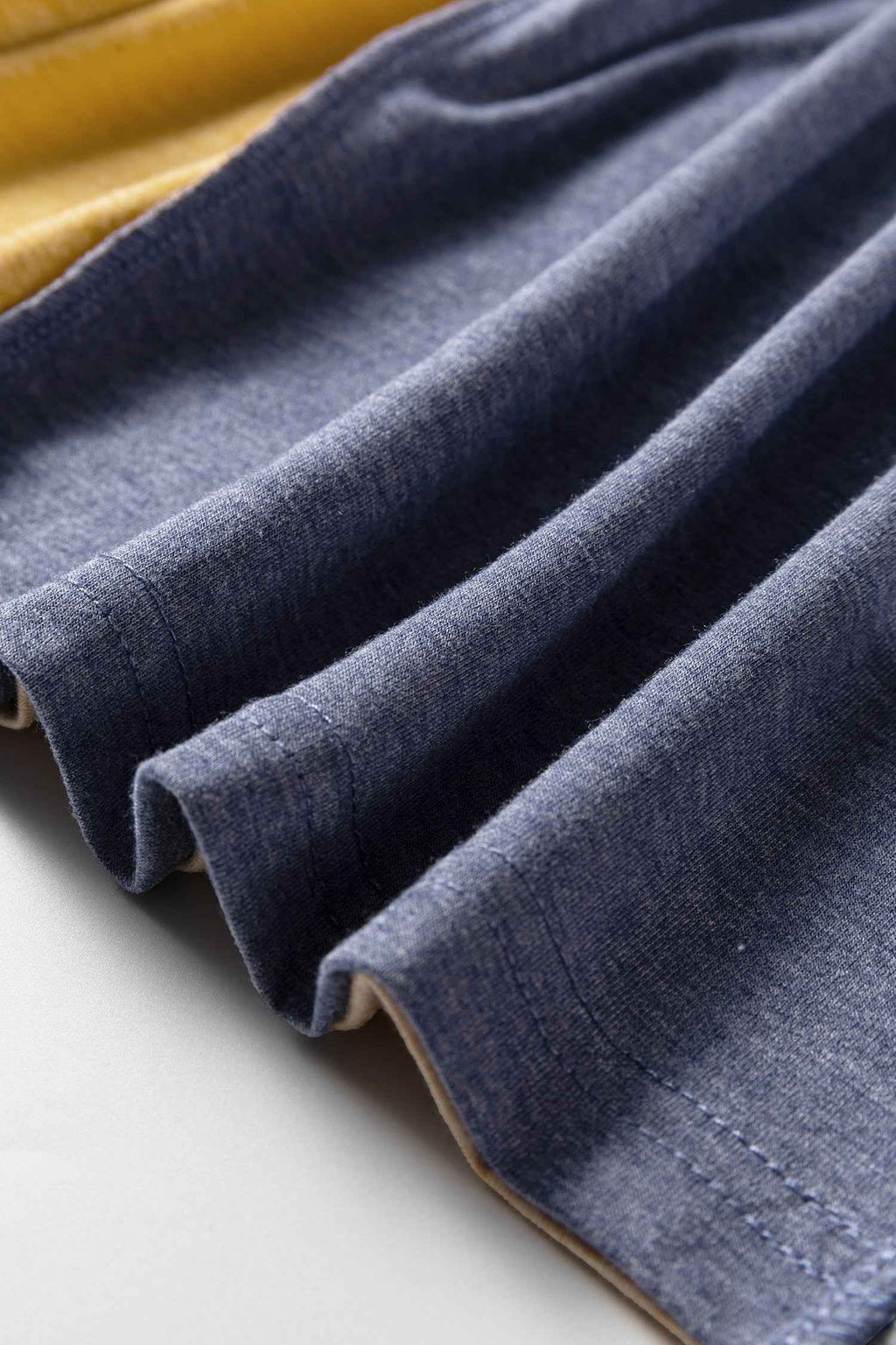 Sail Blue Exposed Stitching Colorblock V Neck Long Sleeve Top 2ecb1ff168136e4c