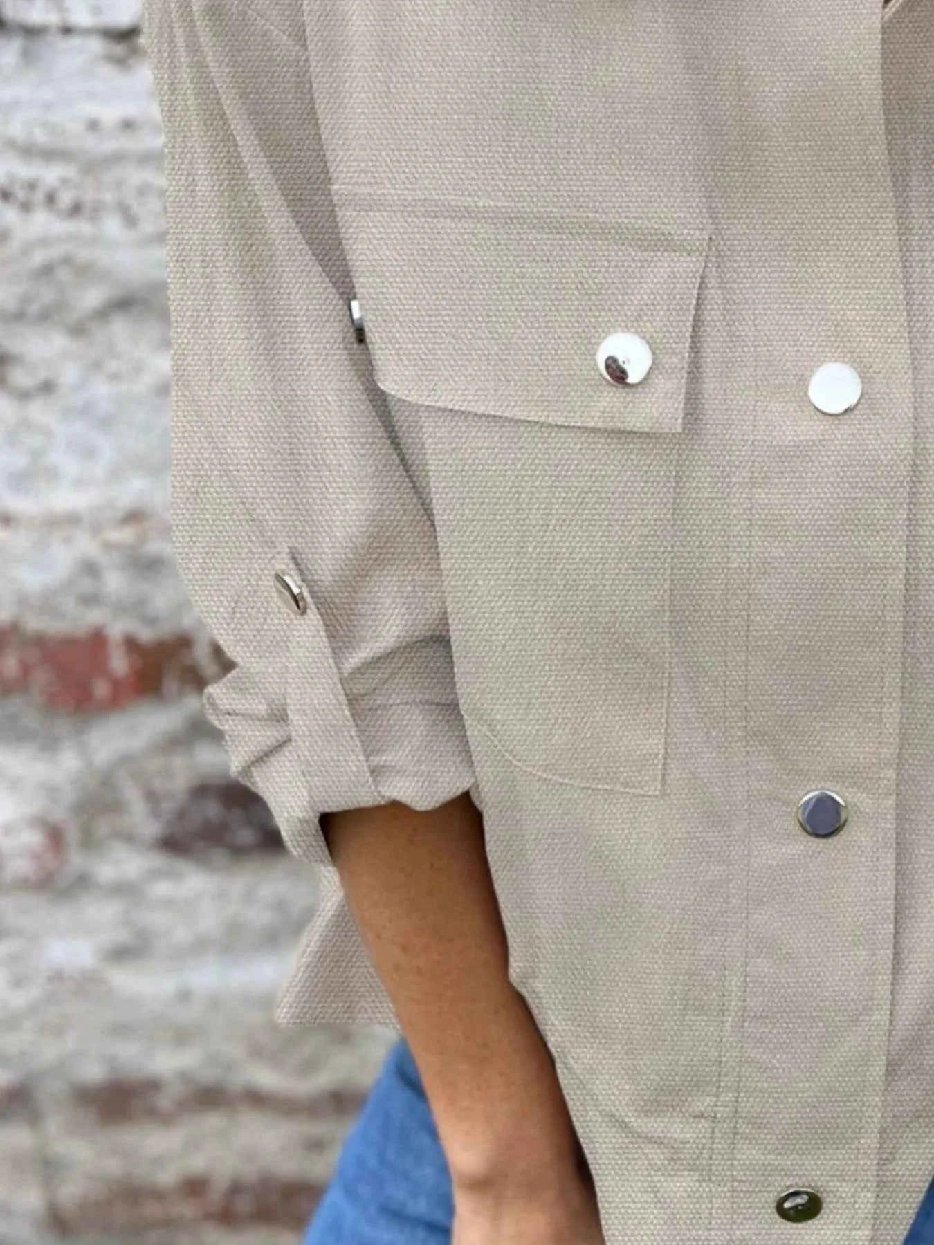 Snap-Down Utility Shacket with Chest Pockets
