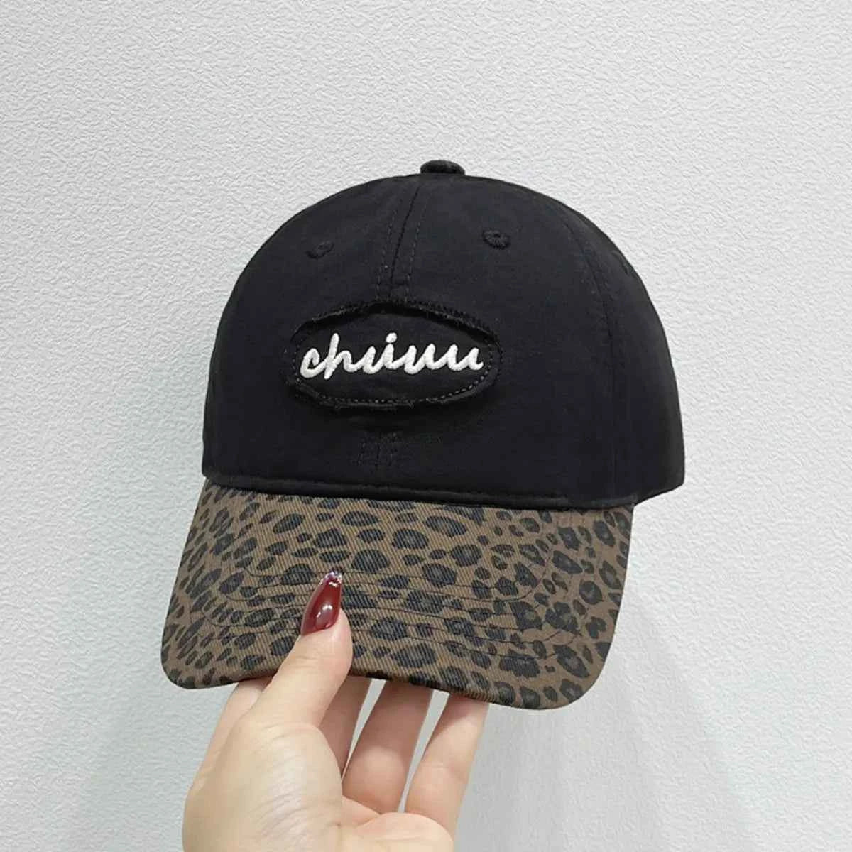 Leopard Print Baseball Cap with Embroidered Letter 2ef45537-2c6a-4df3-b443-e49e57e628f8-Max-Origin