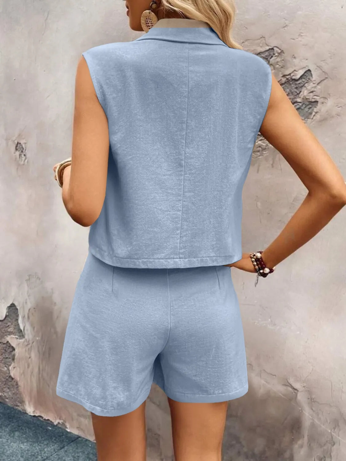 One Button Sleeveless Top and Shorts Set 2ef754fc-9793-47d1-b37e-2d0e4b125e81-Max-Origin