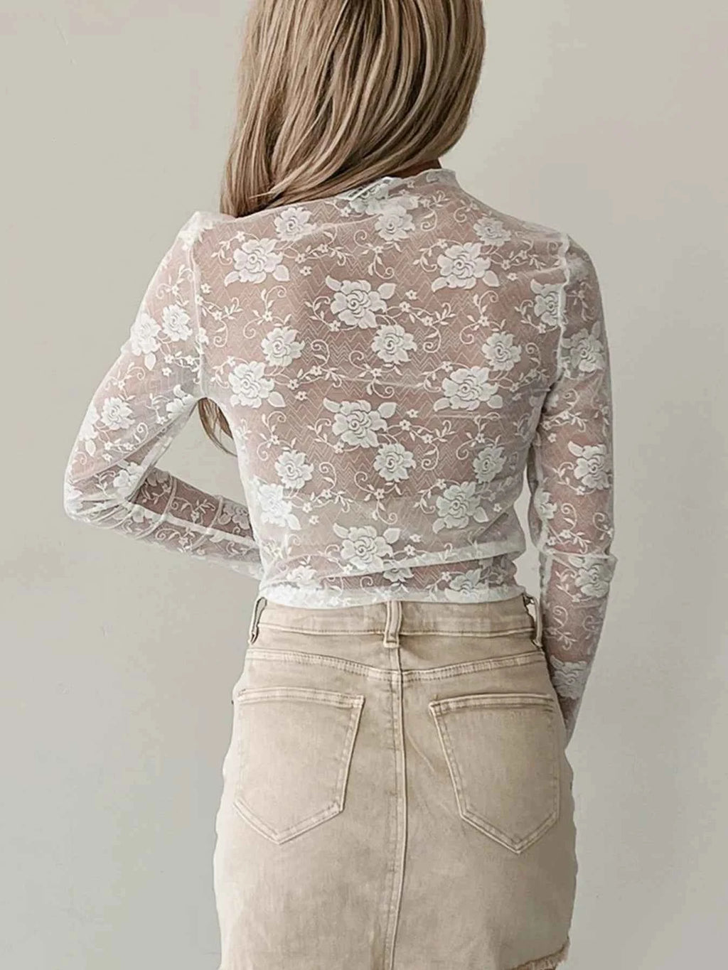 Sheer Floral Lace Mesh Mock Neck Long Sleeve Top 2f02229e-9fec-419b-9901-7f4841110546-Max-Origin