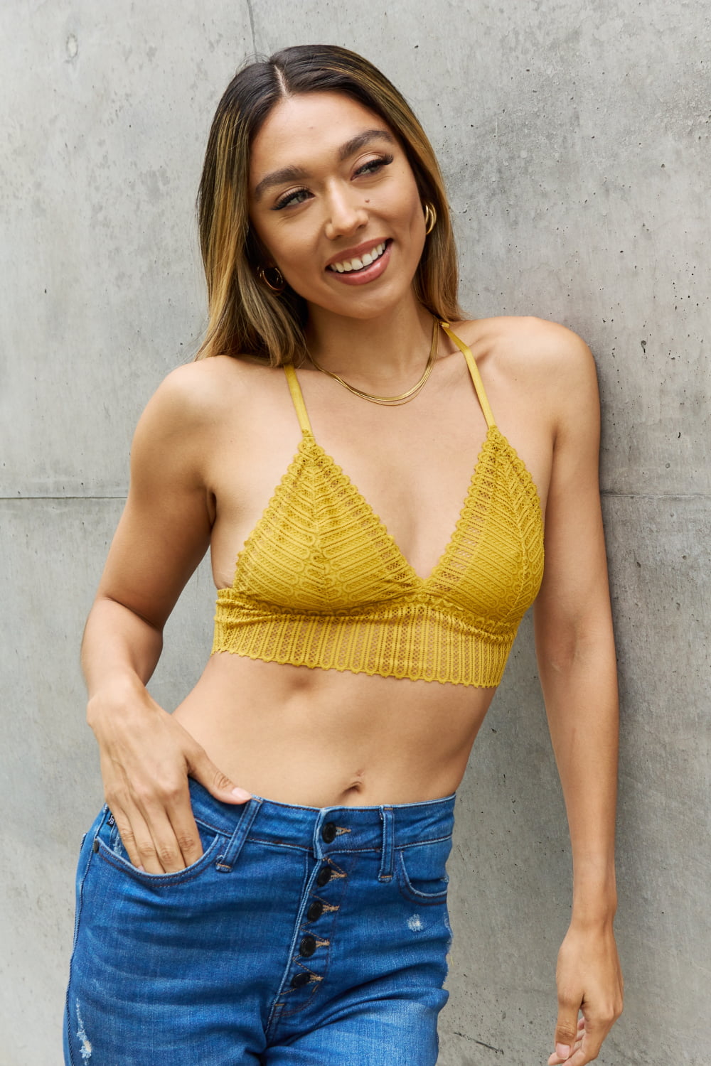 Leto Ribbed Lace Boho Racerback Bralette in Straw 2f0380ecaf2040b0aec5b10ba03b56cb-Max