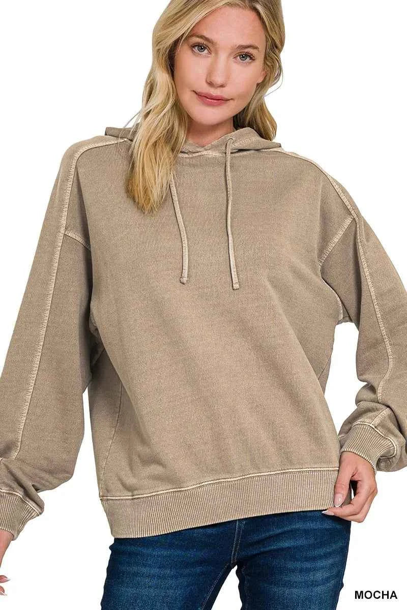 French Terry Pigment Dye & Enzyme Washing Hoodie MOCHA 2f07776a34e2475bba97e5df167498bc-Max-Origin