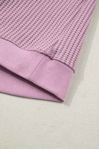 Solid Textured Knit Snap Button Collar Top 2f12b762-6dfe-4ebd-9fe9-8e7ac906f1e4