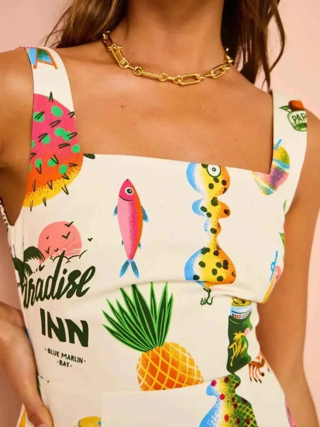 Printed Square Neck Summer Mini Dress 2f2190a1-dc40-40fe-afb2-5cd1acd860df-Max-Origin