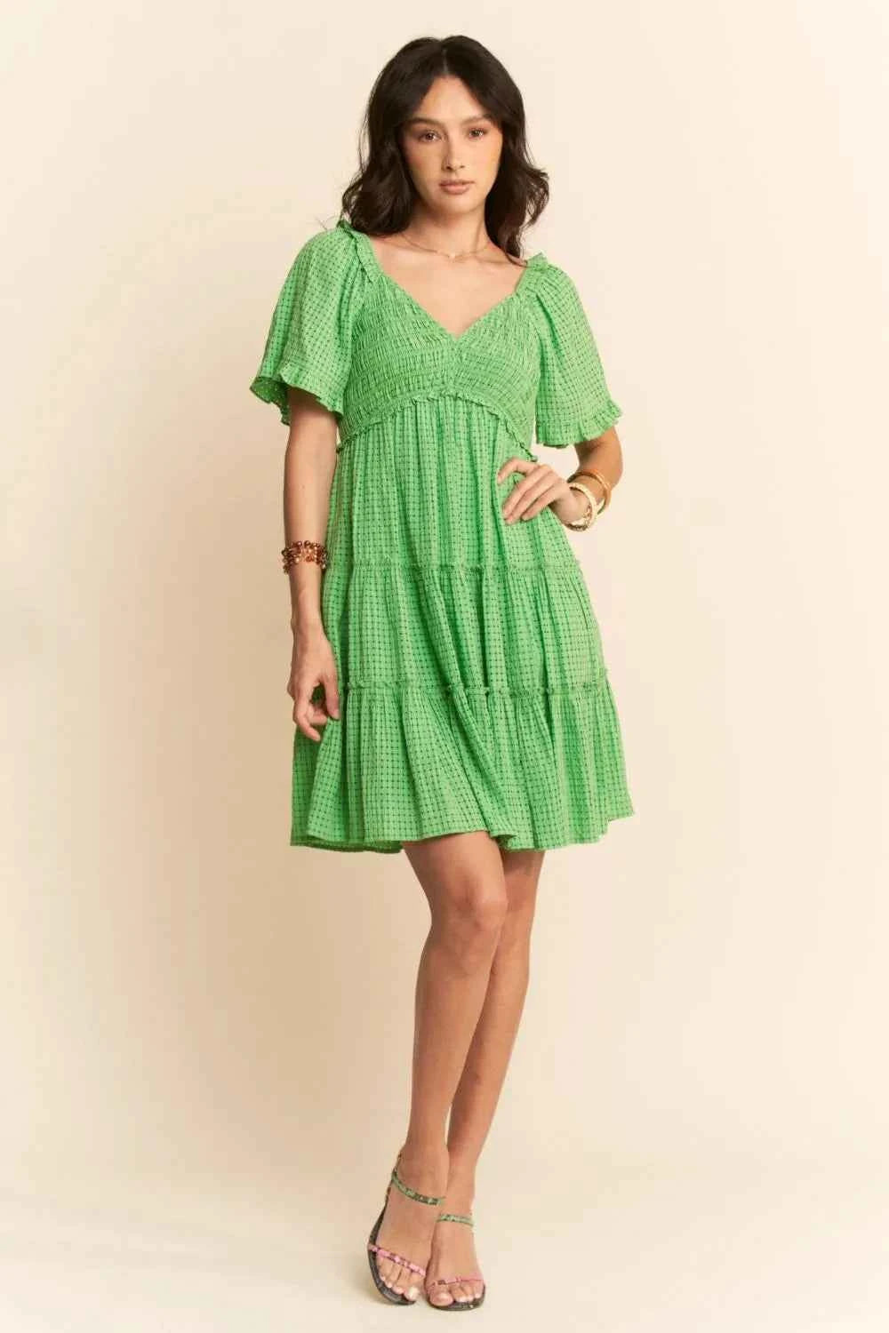 Davi & Dani Jacquard Checker Smocking Tiered Dress 2f21ef8b-afcb-4af7-b572-bb274c4d3569-Max-Origin