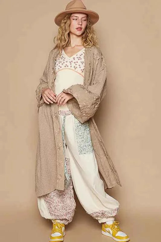 POL Flower Lace Trim Open Front Longline Cardigan 2f2331aa-3029-4f12-b58e-9cc3d74b3c76-Max