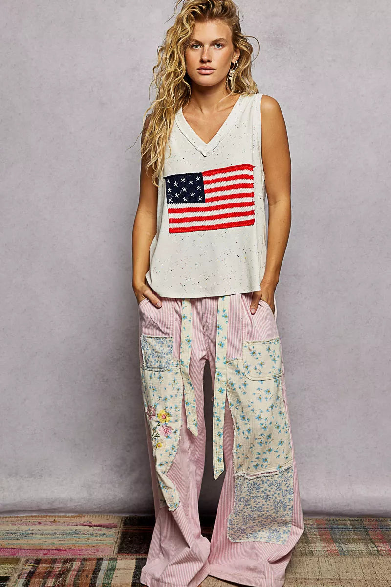 POL V-Neck Ribbed Tank with American Flag Patch and Star Back Patch 2f27cd74-2ce2-4498-98b7-6e007289a9e9-Max-Origin
