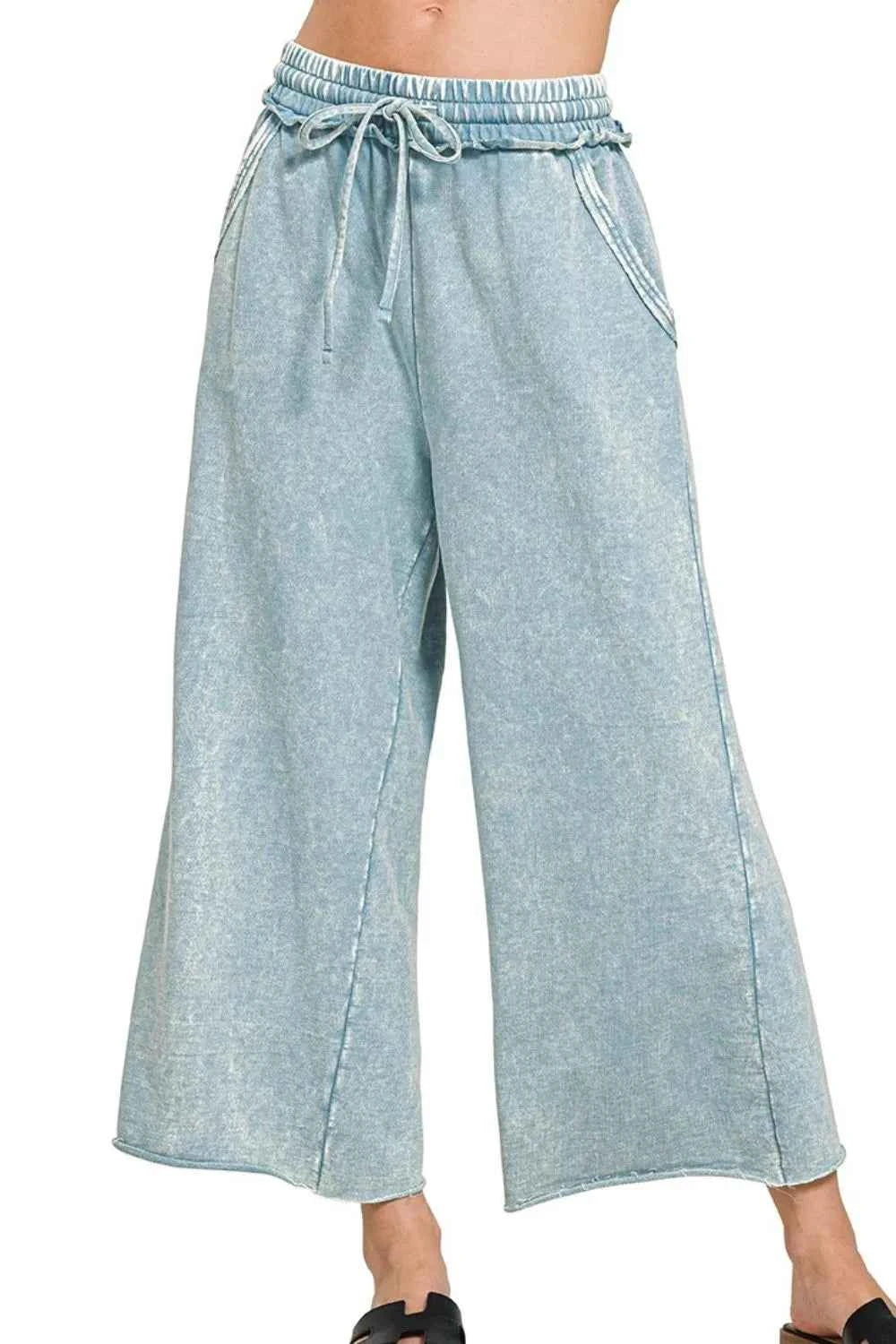 Washed French Terry Palazzo With Pockets BLUE GREY 2f2a8819-6740-4d20-ac41-b5cb374b9f45-Max-Origin