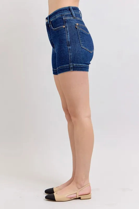 Full Size High Waist Tummy Control Denim Shorts Plus Size 2f3360ba8d0149479746fe6c5cfde6ac-Max-Origin