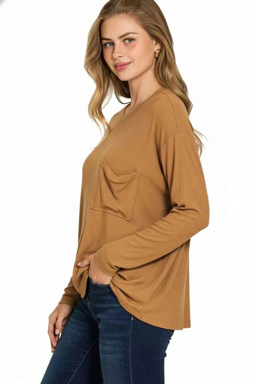 Ribbed Rayon Span Dolman Sleeve Top 2f4dd91f-bd74-4410-8615-1d8989a86c48-Max-Origin