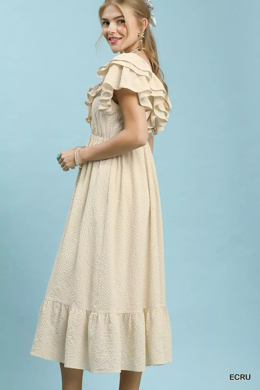 Textured Ruffle Midi Dress 2f57bd0e-48a8-49f3-9d7d-d290d475355d-Max-Origin