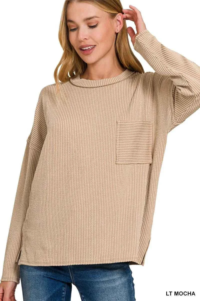 Zenana Long Sleeve Drop Shoulder Rib Top 2f5c58785c9446d09233cccac0c756aa-Max-Origin