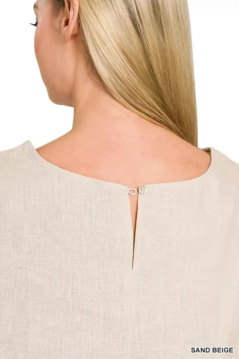 Zenana Linen Round Neck Cap Sleeve Top 2f65ca707d93460ebb18f1ceee138839-Max-Origin