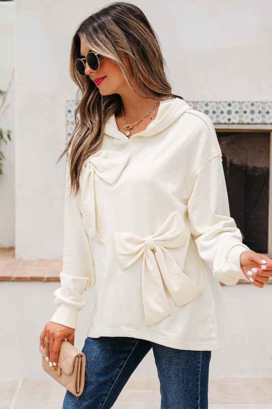 Solid Bow Long Sleeve Hoodie 2f738f2a-b606-42d2-ab7b-4af3411c9f91