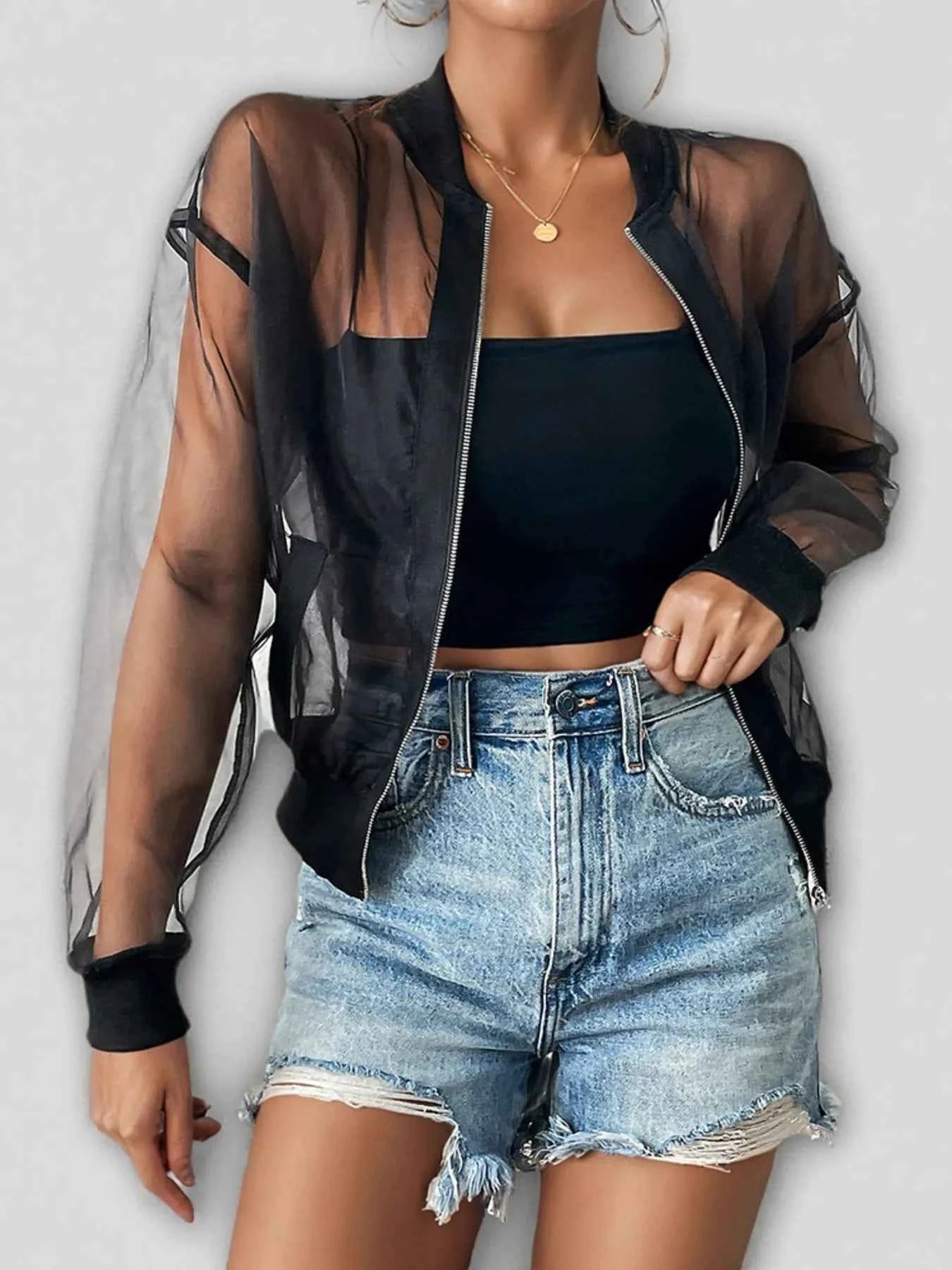 Sheer Mesh Zip Up Jacket 2f7e1f0741cb439b99813855377c7016-Max-Origin
