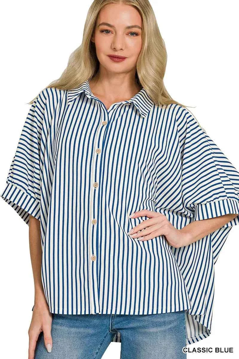 Zenana Oversized Stripe Button Down Shirt CLASSIC BLUE 2f99a6ca318d4042ad36aec03abf5d10-Max-Origin