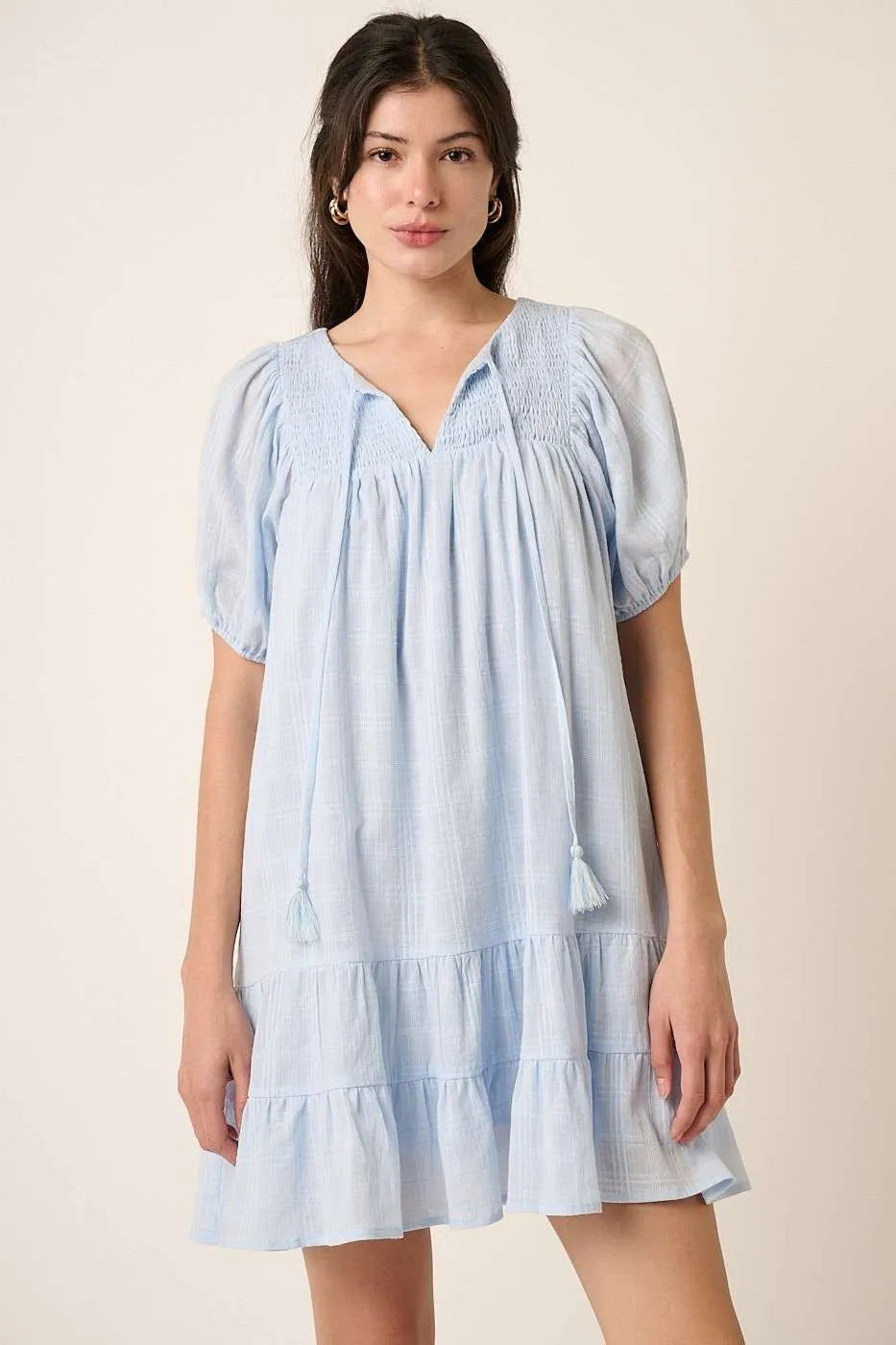 Mittoshop Tassel Tie Plaid Gauze Short Sleeve Mini Dress BLUE 2f9d2c9f779e4f9b96533751e3dbb9c1-Max-Origin