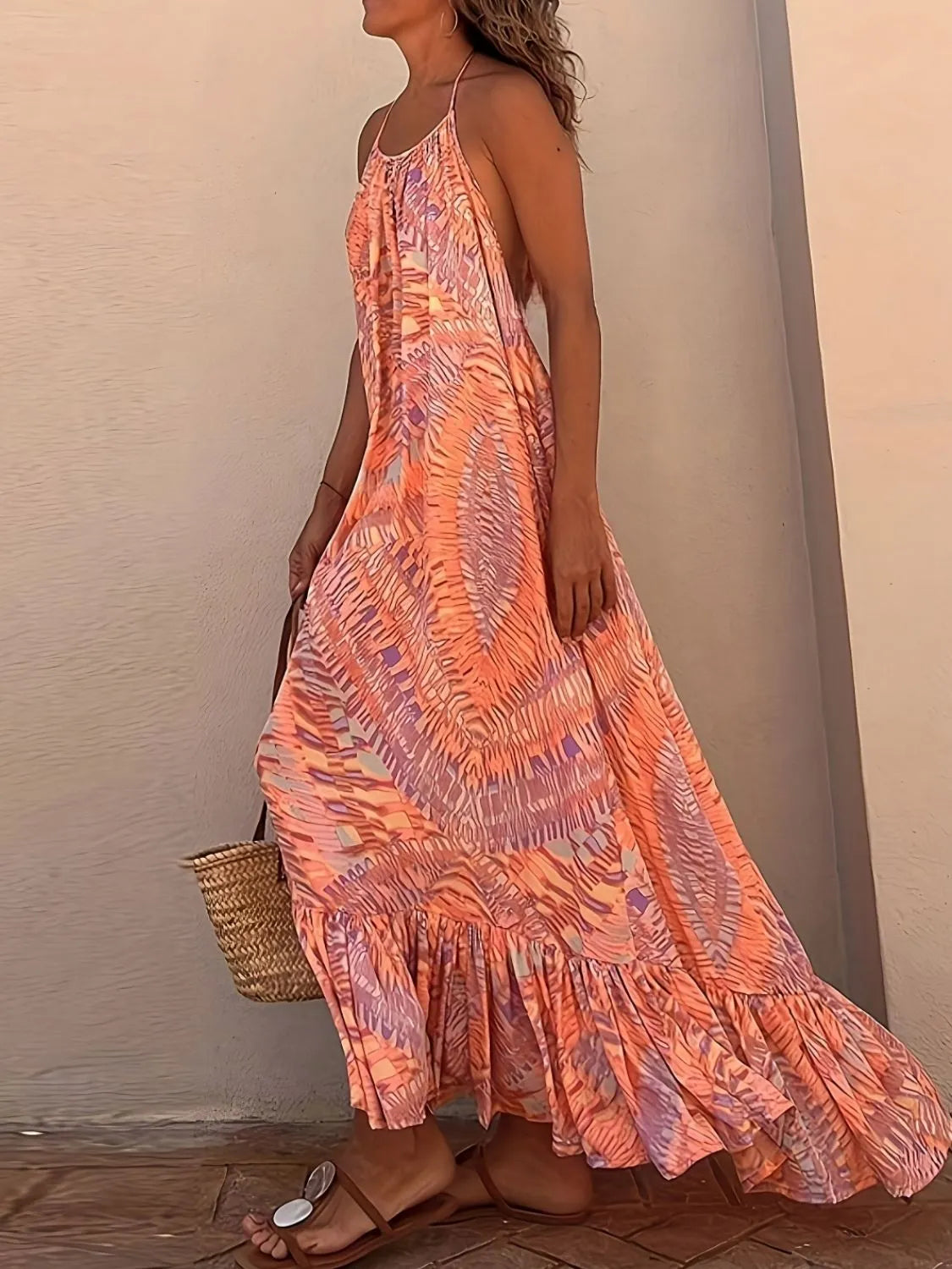 Backless Printed Halter Neck Maxi Cami Dress 2fa038e2-bbf6-4bb8-bc75-aceffa8760fa-Max-Origin