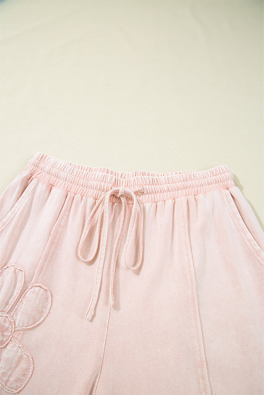 Pink Flower Patch Mineral Washed Cropped Wide Leg Pants 2fc161e3e66f49ba
