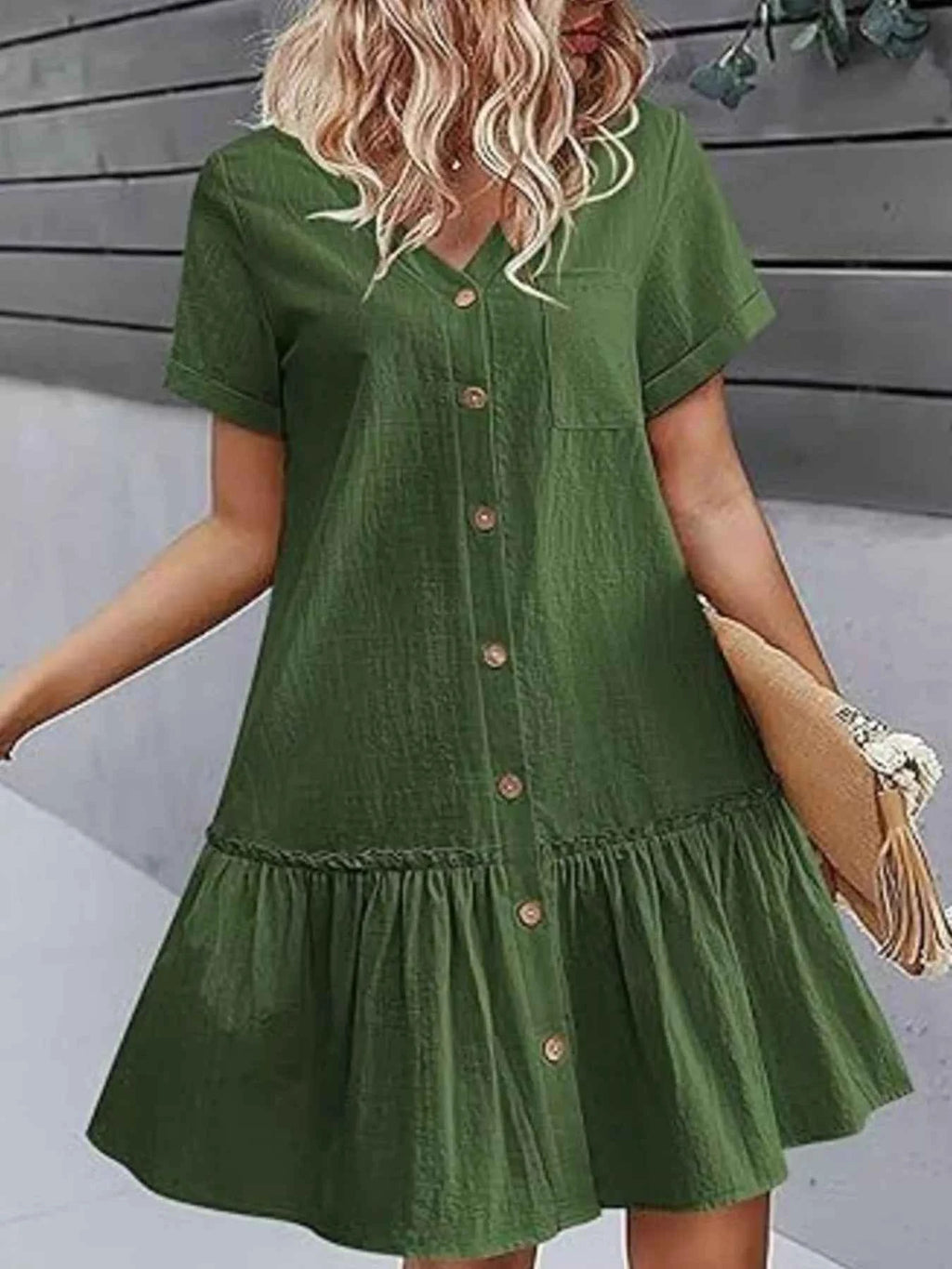 Full Size Button-Front Short Sleeve Tiered Dress Plus Size 2fc48ba8-5d96-43b9-a40a-40637a9a9cf7-Max-Origin