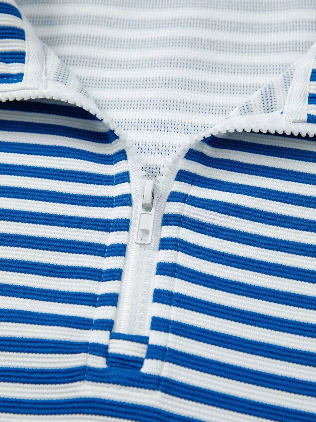 Stripe Quarter Zip Collar Long Sleeve Top 2fc79d54e7e24e0d8721c2034b53c284-Max-Origin