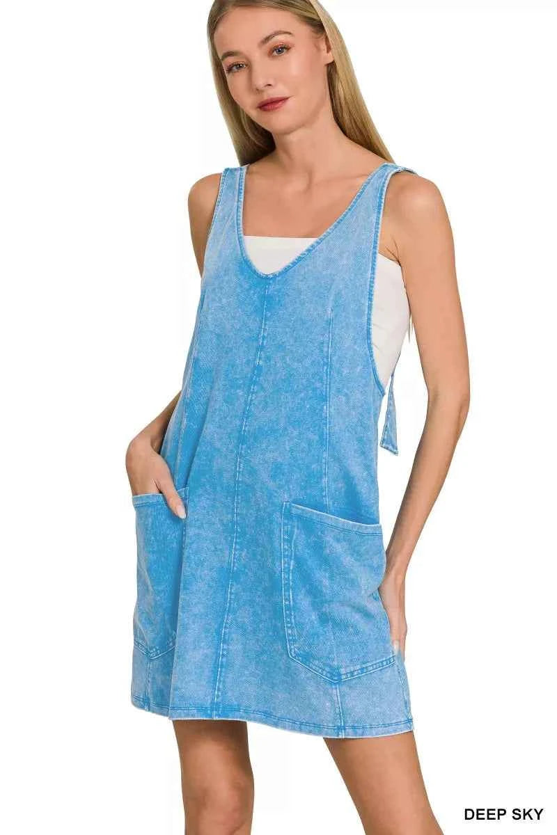 Zenana Acid Washed Overall Knit Mini Dress DEEP SKY 2ff62144956a4701a6cbd7755bd2e0a5-Max-Origin