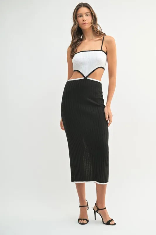 Ribbed Knit Color Block Cutout Midi Dress 2ff68a9f7cff4f6b8475db332731034f-Max-Origin