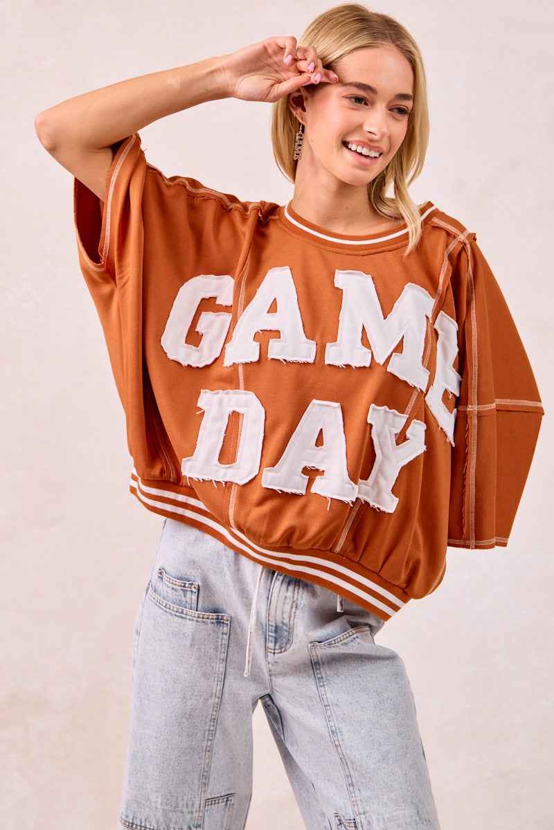 BiBi Gameday Patchwork Stitch Detail French Terry Top 2ffcb242084240daa3770df34cb1413f-Max