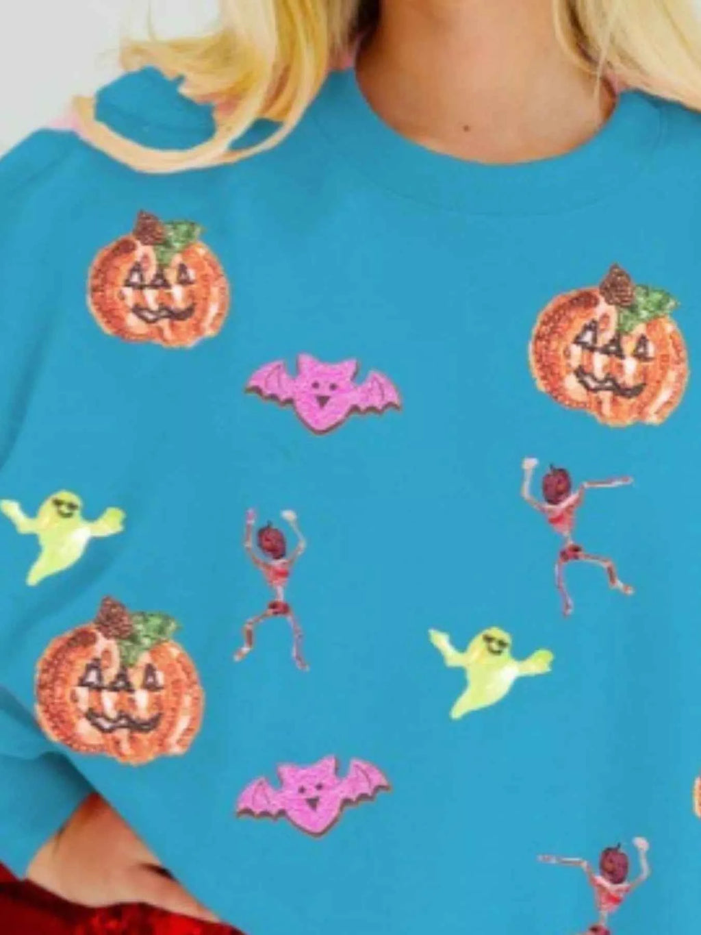 Halloween Sequin Round Neck Long Sleeve Sweatshirt 302769ee-54e6-4693-9b4e-25e3602ac44f-Max-Origin