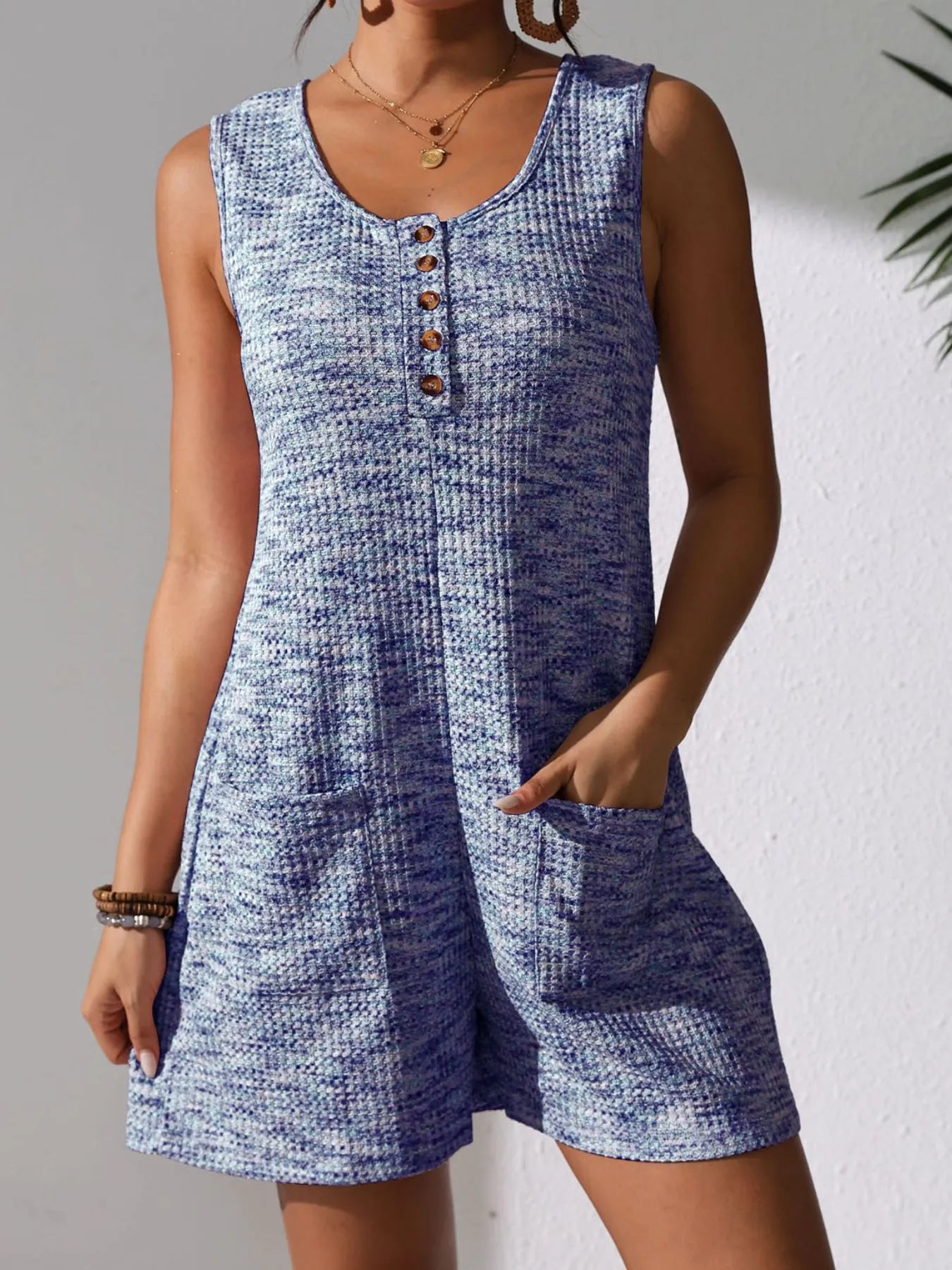 Full Size Button Front Romper with Pockets Plus Size Blue 302ea6df-9aa7-44c5-bd81-f3243411c105-Max-Origin