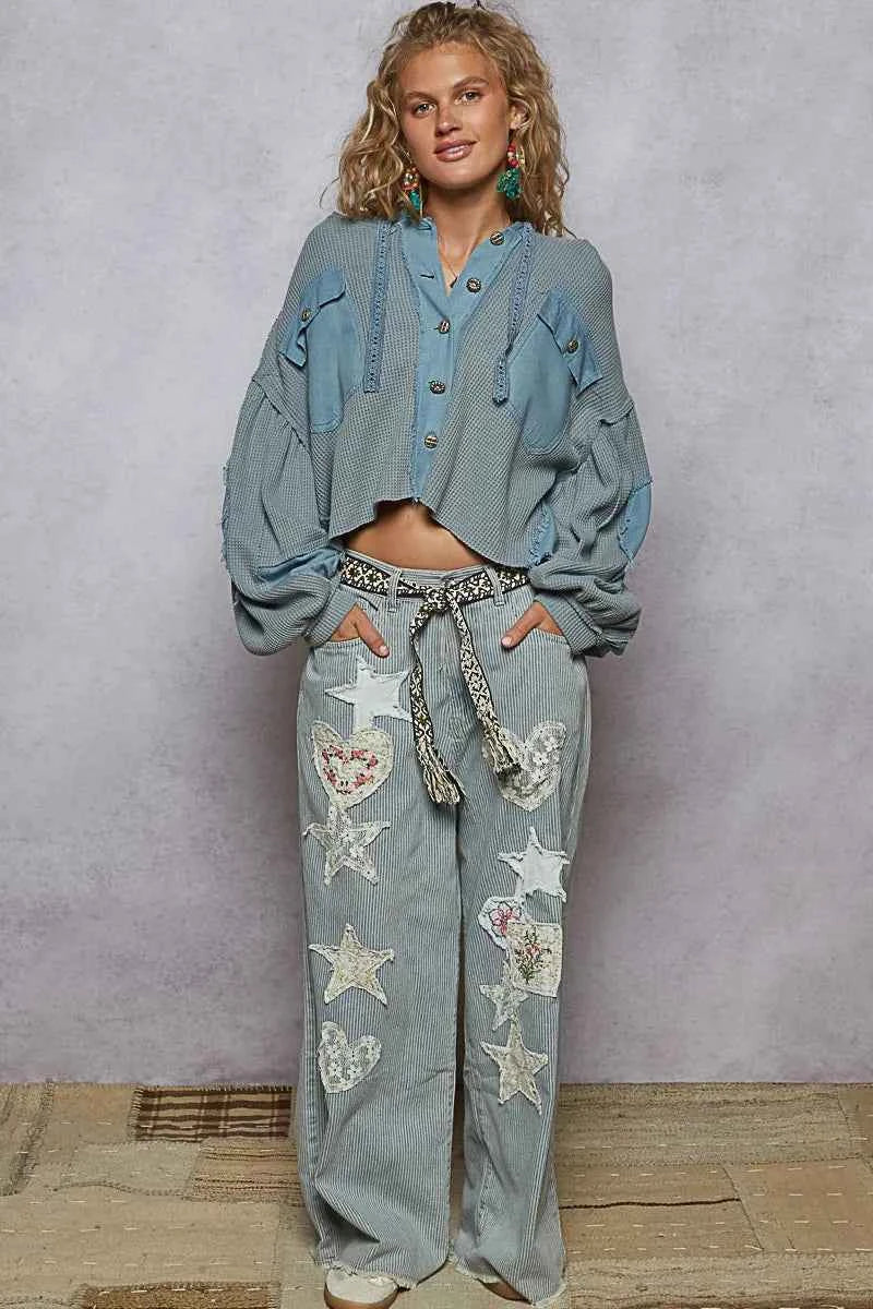 POL Contrast Cropped Jacket with Raw Edge Detail 303c29b0-3113-4891-bab4-63d82df33533-Max-Origin