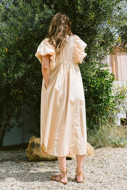 Annie Wear Smocked Puff Sleeve Midi Dress 303ef74d-7d63-400c-8ba7-9b7290370825-Max