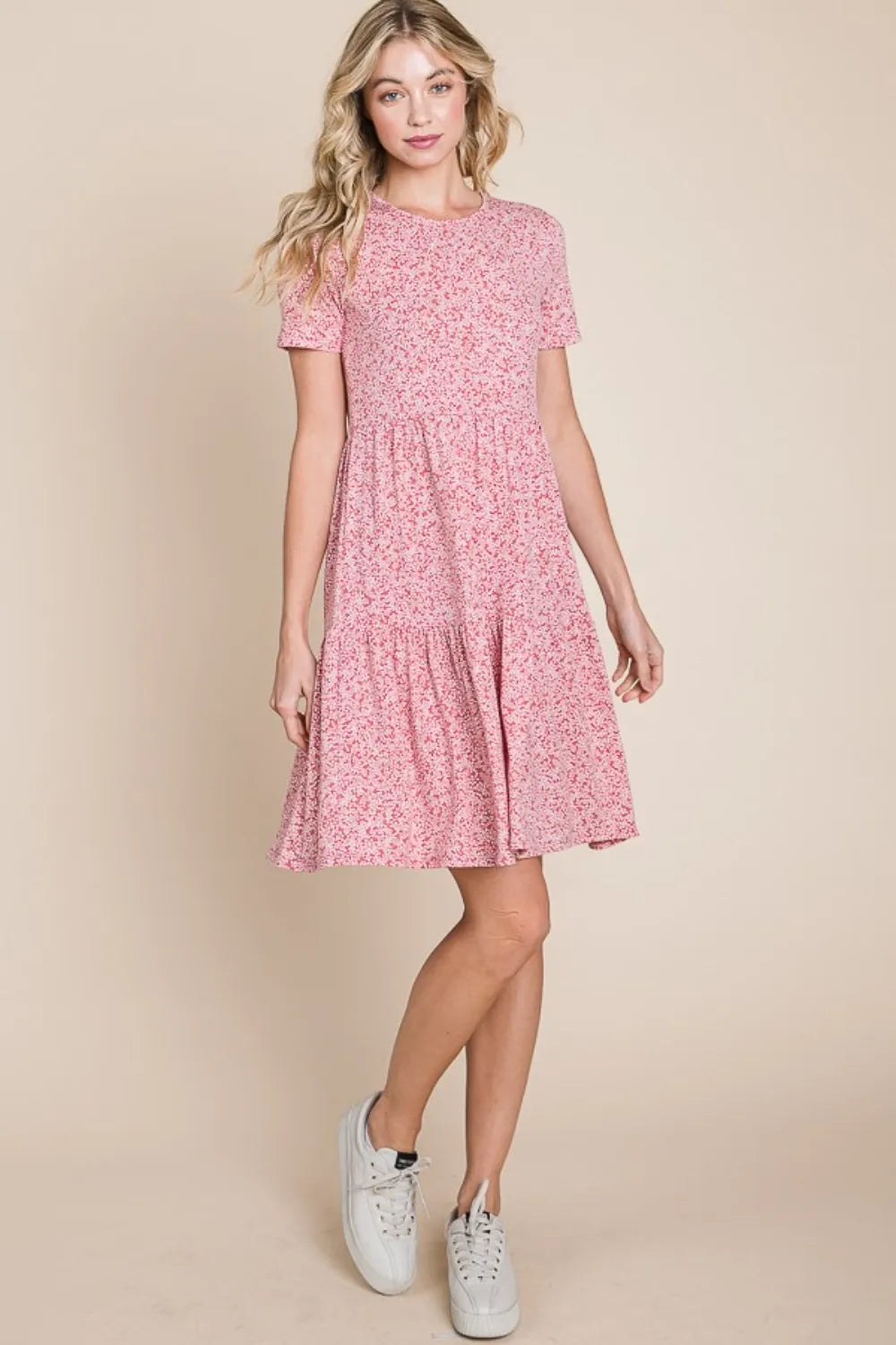 BOMBOM Printed Short Sleeve Mini Dress 30473070-695d-4ec9-ac7b-b51bf757807a-Max