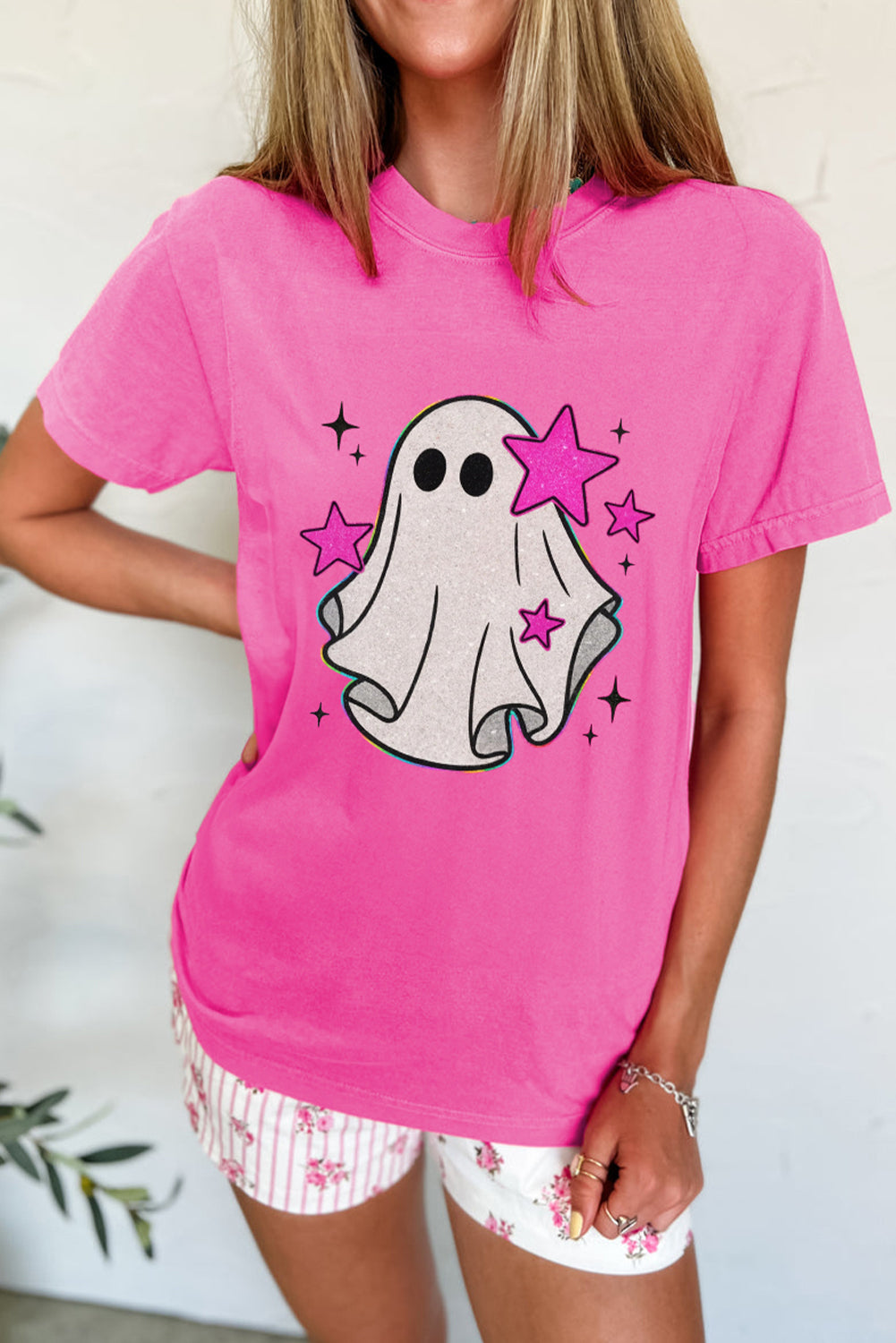 Sachet Pink Ghost Heat Transfer Printing Halloween T Shirt 3061ea743610c9f5