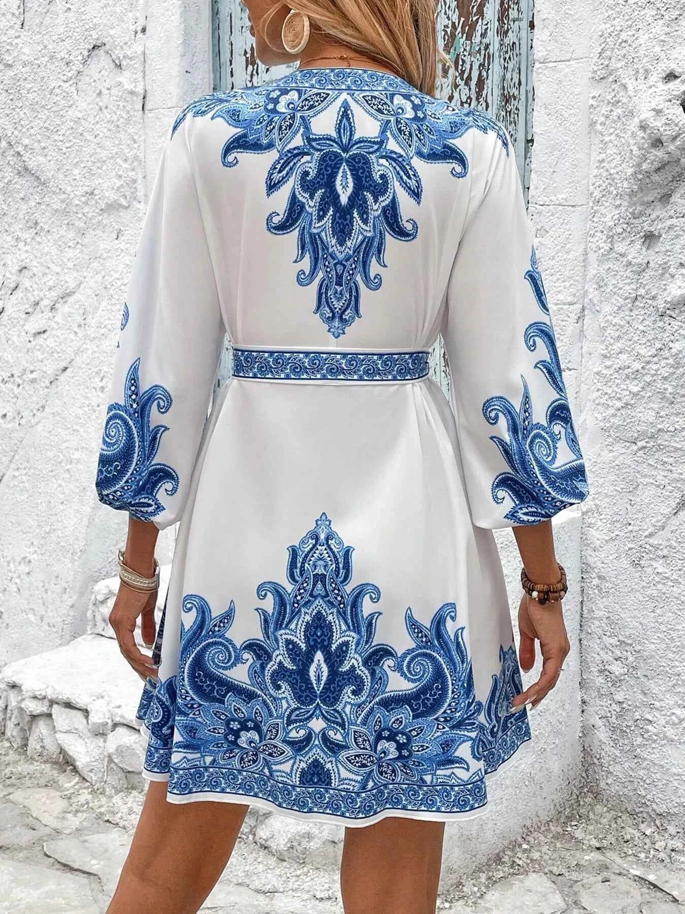 Printed Balloon Sleeve Mini Dress 306322211da74d0eadbd83df079da24b-Max-Origin