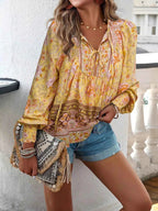 Floral Print Tie Neck Bohemian Blouse 307fa324-471a-48b8-b777-23d910811b30-Max-Origin