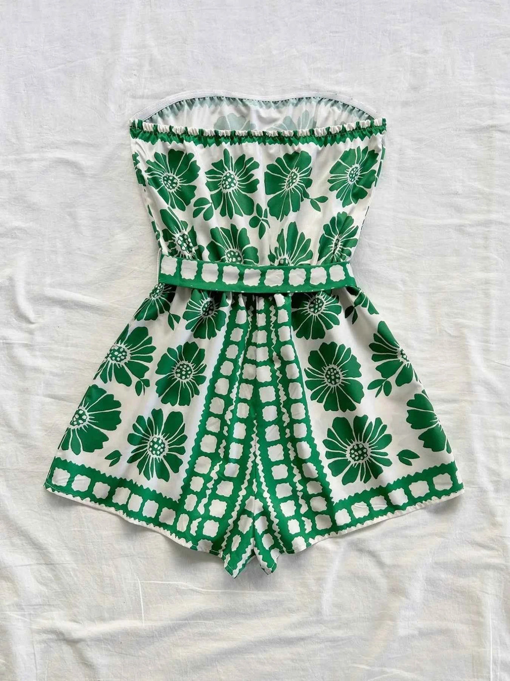 Printed Tube Tie Waist Romper 309abace-5434-47ba-96e4-1d9e918203fe-Max-Origin