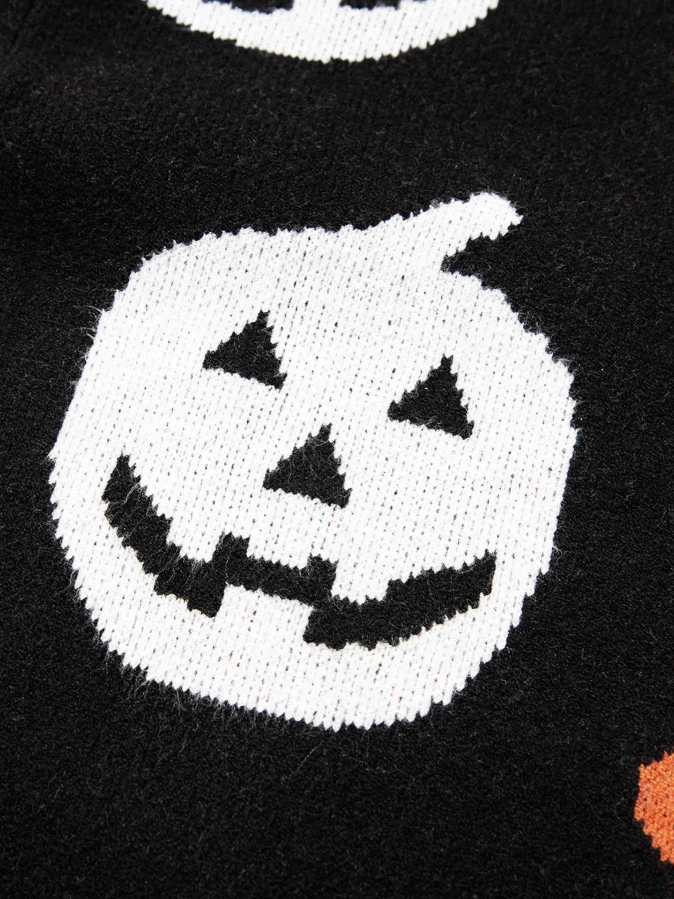 Halloween Gothic Pattern Long Sleeve Sweater 309c61bd61b348ffa2fdee5d141d9587-Max-Origin