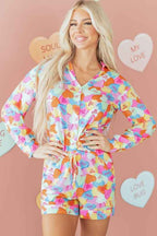 Valentine Heart Candy Shirt and Shorts Pajama Set Pink 30a42423-9a07-4787-85f6-85056e4631b2