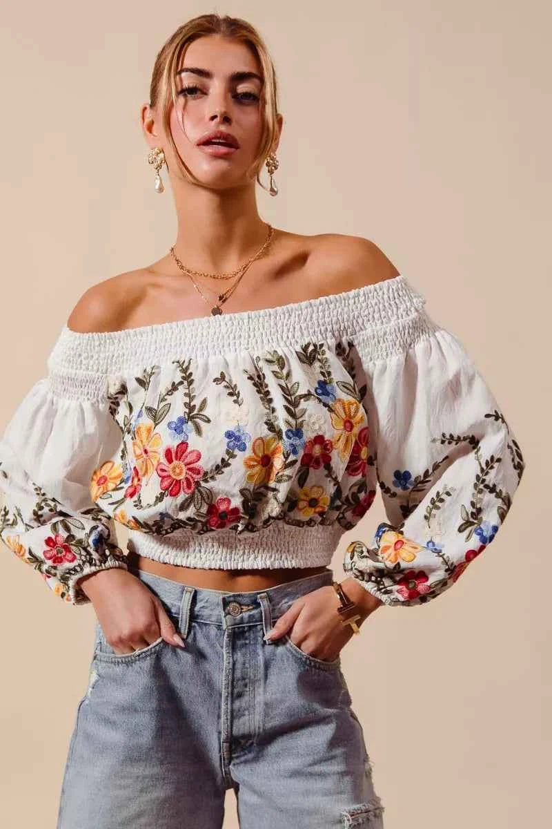 SO ME Floral Embroidered Off The Shoulder Crop Top 30b38fbb5dae488b9817eb986ac53cd9-Max-Origin