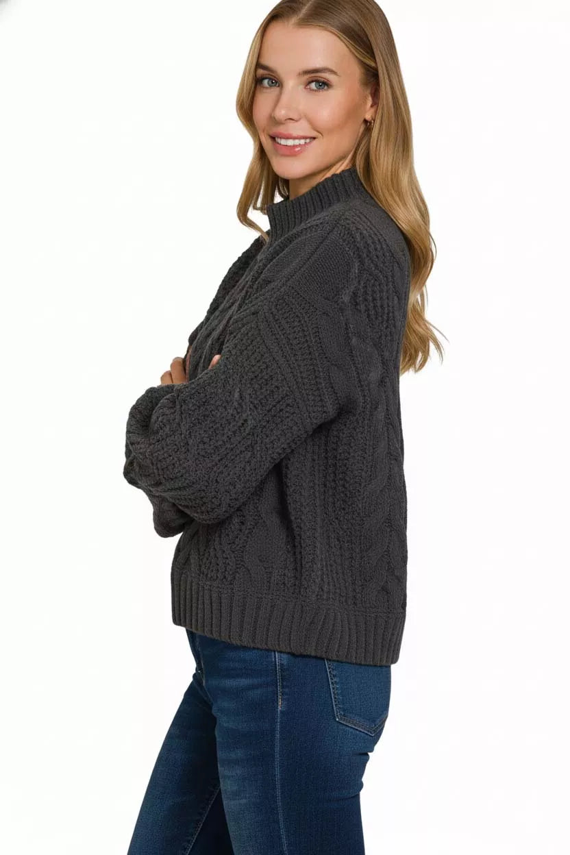 Zenana Cable-Knit Ribbed Turtleneck Sweater 30be4907-3ecf-4ddf-ae84-44bdccfe9329-Max-Origin