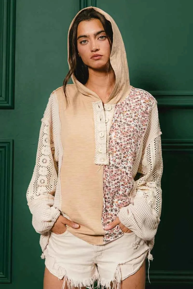 BiBi Slub Jersey with Lace Combo Buttoned Hoodie Top 30ca51abca234f199de122d2687e112b-Max-Origin