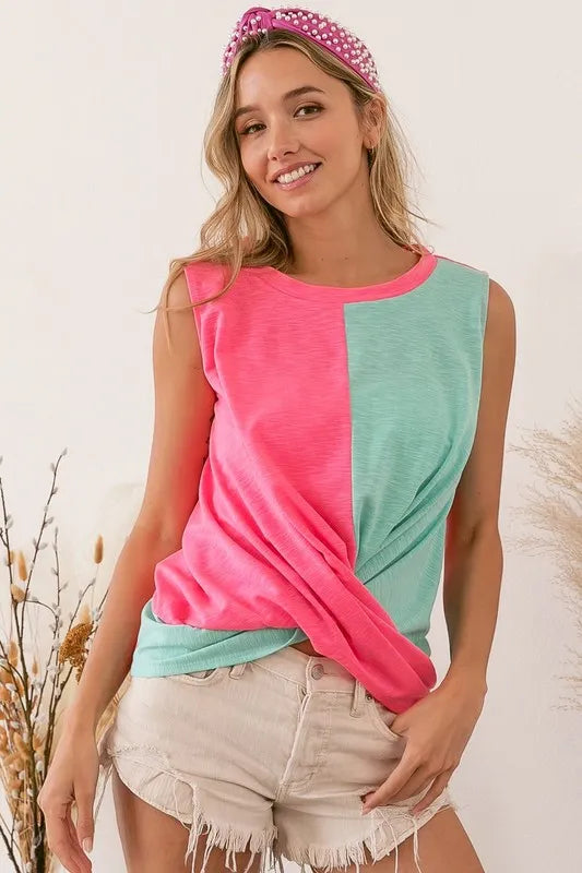 BiBi Slub Terry Color Block Twisted Top 30dc157fd0d9462183a81772eaf2cc7c-Max-Origin