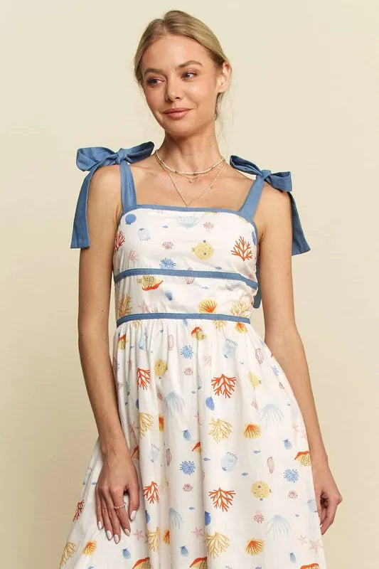 Davi & Dani Denim Binding Detail Smocking Summer Maxi Dress 30dff95c5cdb44258630f17afbee75b2-Max-Origin