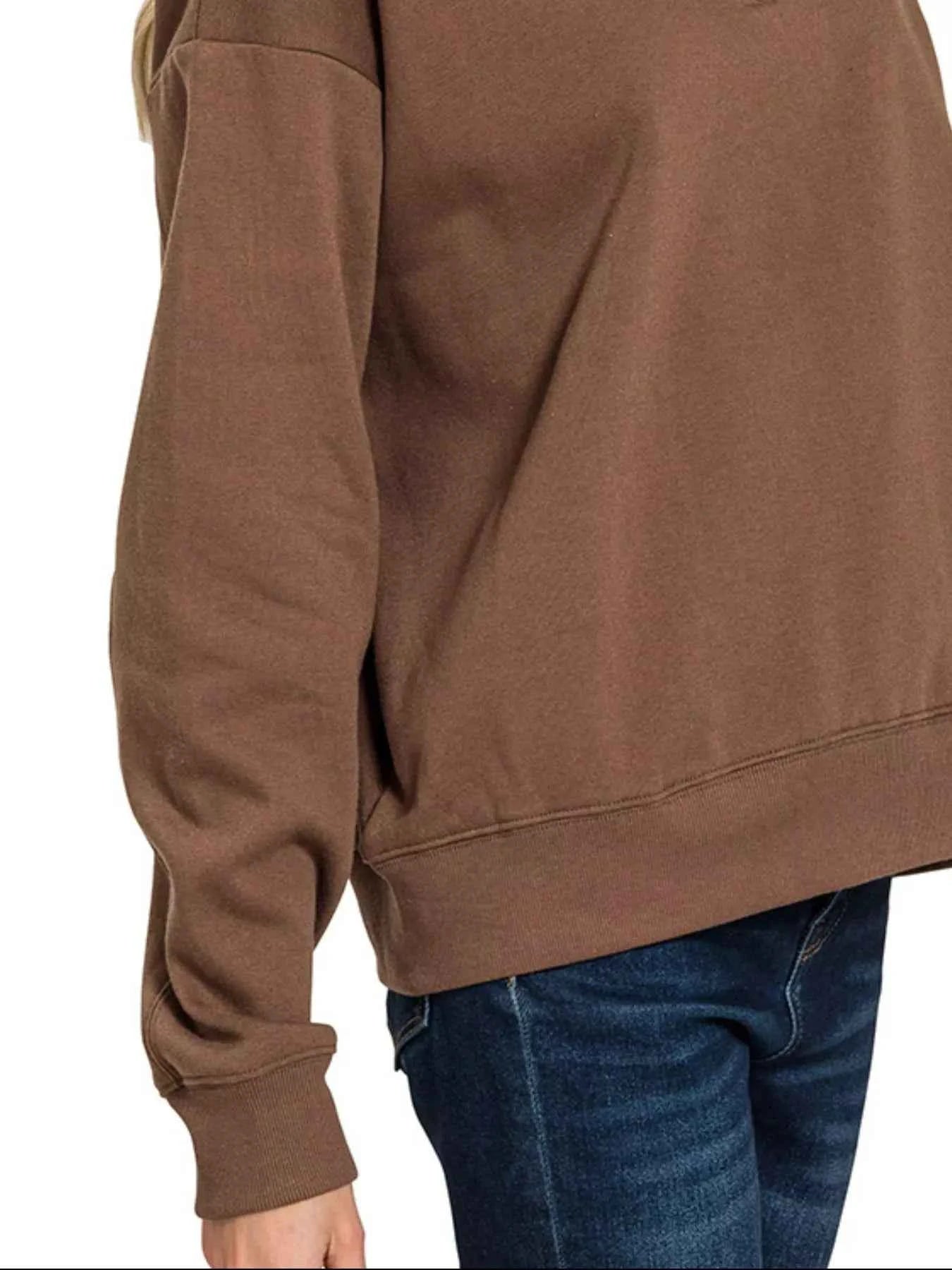 Zenana Fleece Half Zip Sweatshirt 311f9f63-dcda-4778-b0bf-42025ce1096b-Max-Origin