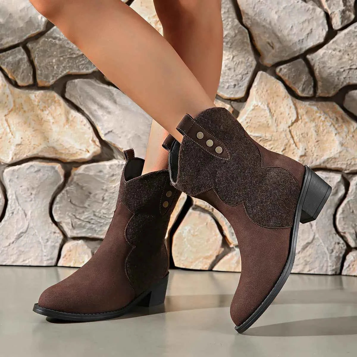 Round Toe Block Heels Boots 312d193285184137ada7b61e8493963c-Max-Origin